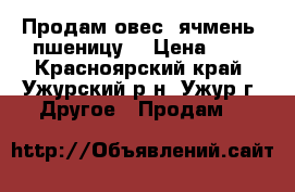 Продам овес, ячмень, пшеницу. › Цена ­ 1 - Красноярский край, Ужурский р-н, Ужур г. Другое » Продам   